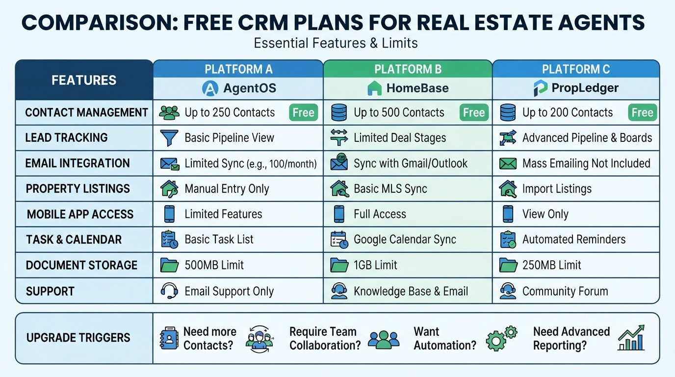 free crm for real estate comparison 2026