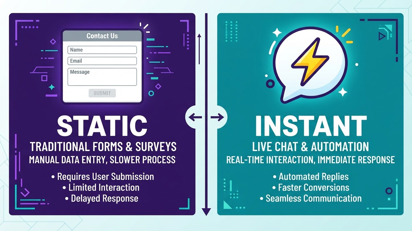 static contact form versus ai conversation comparison