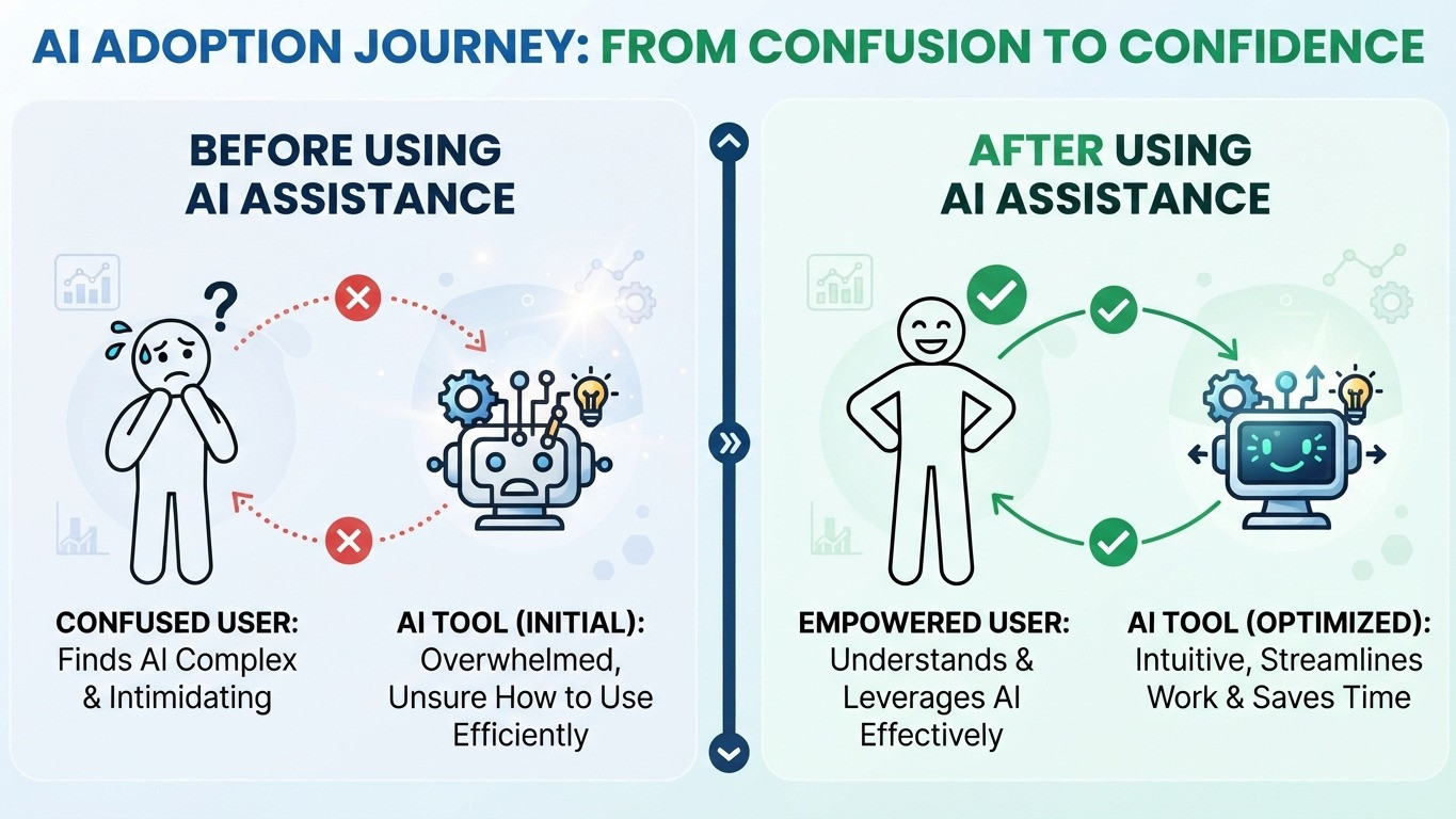 confused versus confident ai tool user comparison