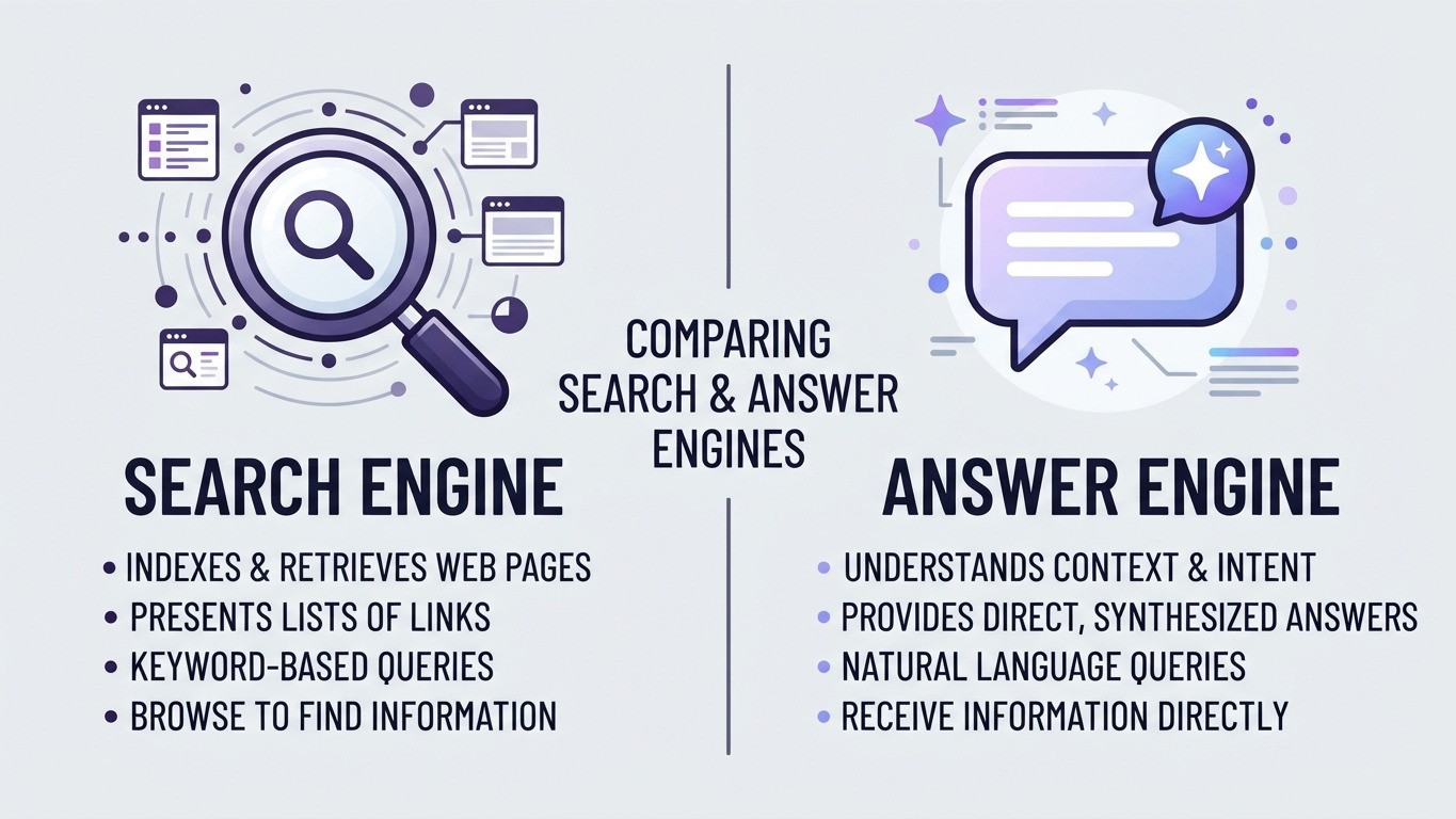traditional search versus answer engine comparison for real estate agents