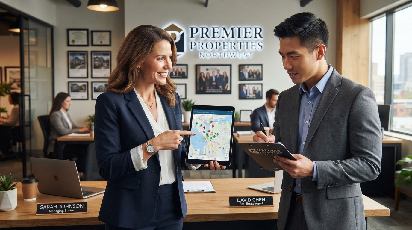 broker idx real estate broker reviewing property search with agent 2026