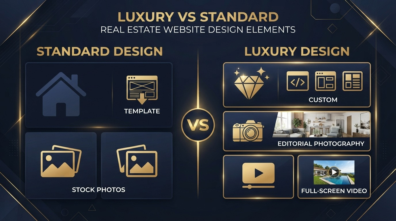 luxury real estate website design vs standard design comparison 2026