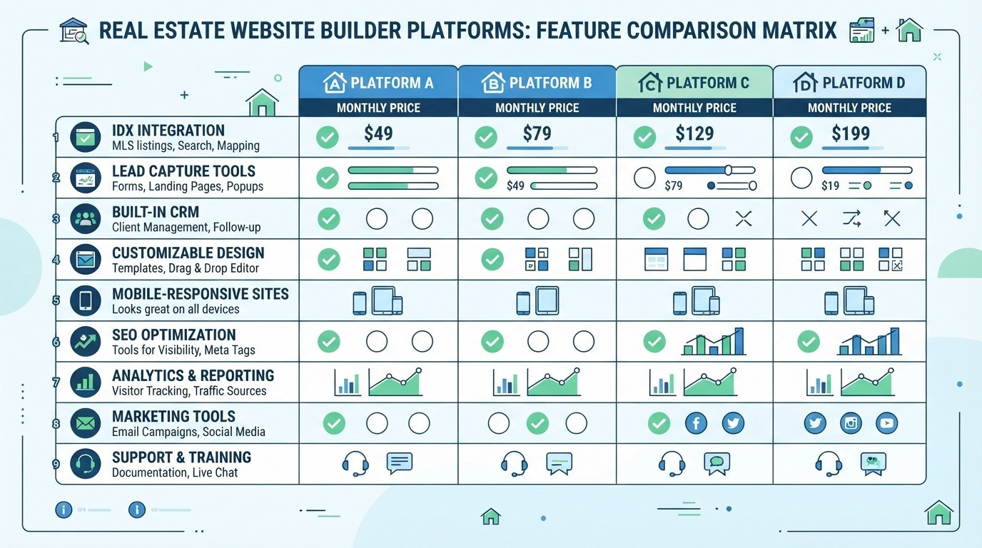 real estate website builder platform comparison 2026