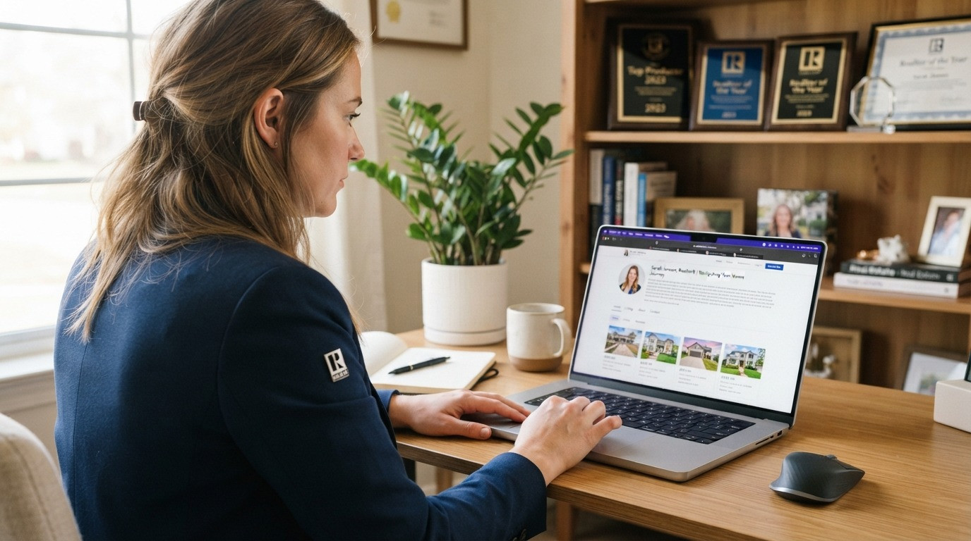 best website builder for realtors professional working on laptop 2026