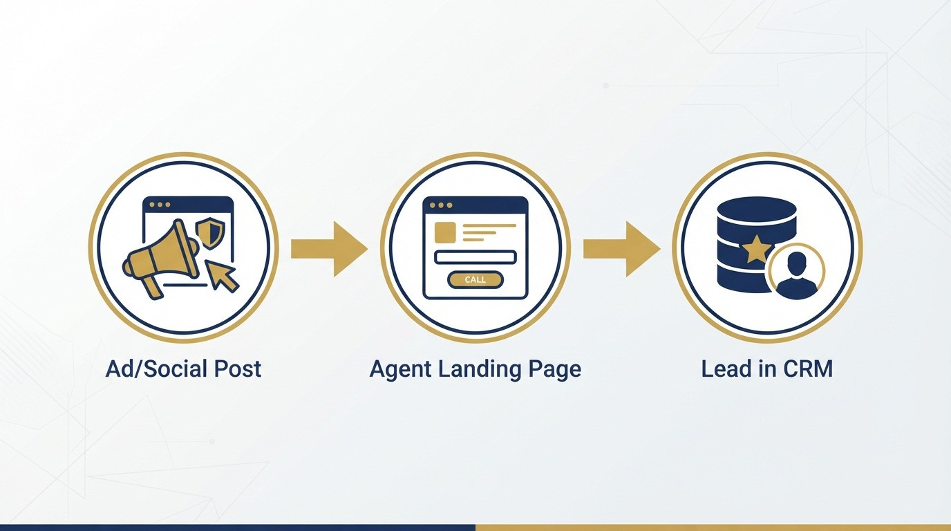 real estate agent landing page lead capture flow diagram 2026
