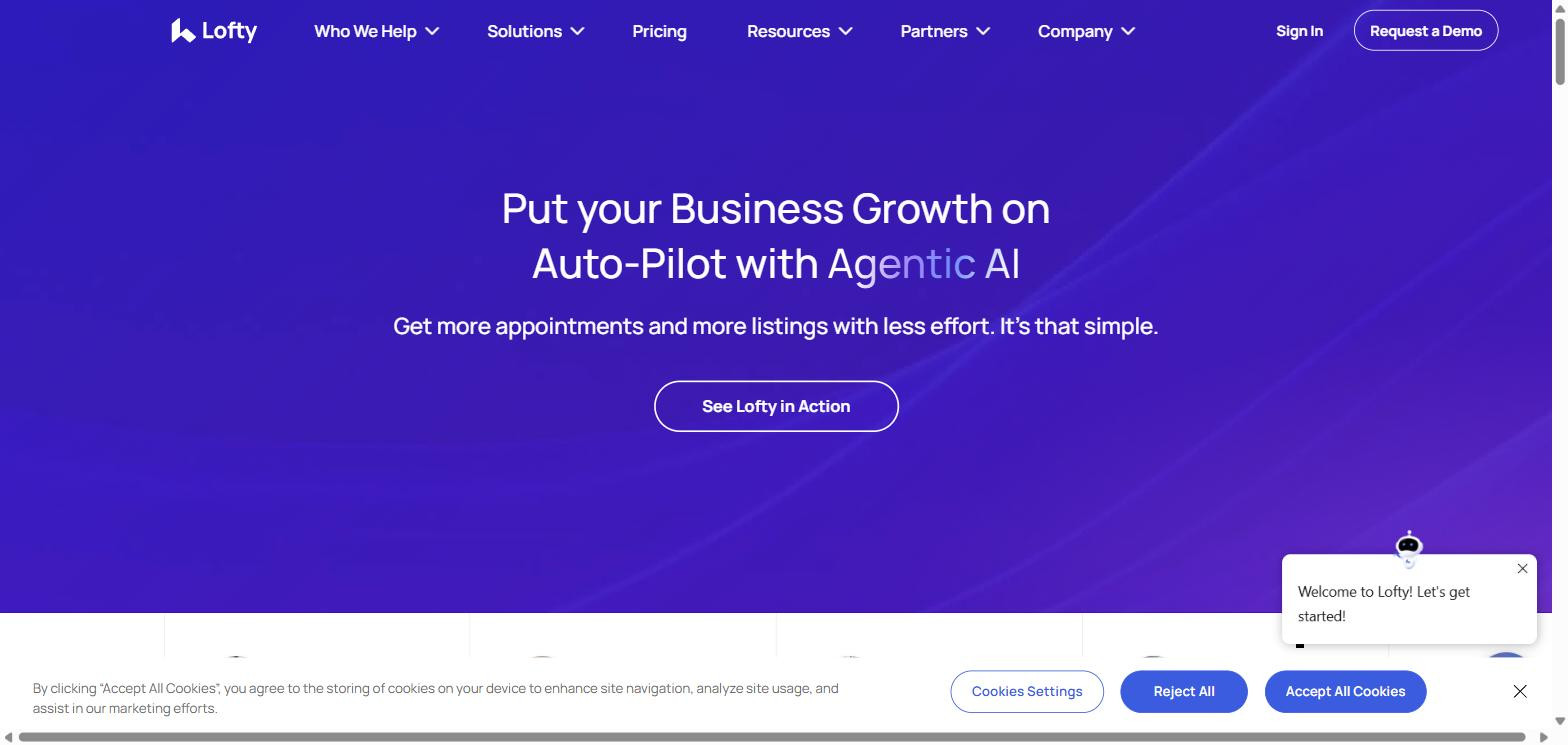 Lofty AI Sales Agent with voice assistant for real estate