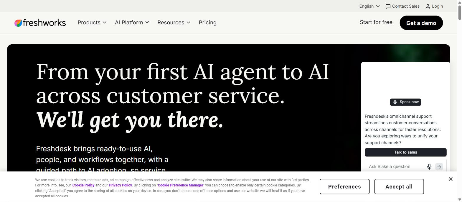 Freshdesk omnichannel chatbot customer service for real estate teams