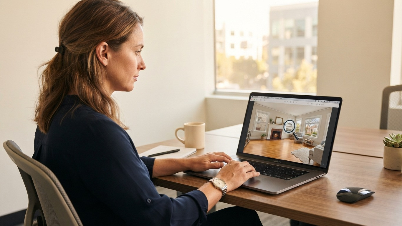 real estate chatbot that reads listing photos property manager reviewing chatbot answers
