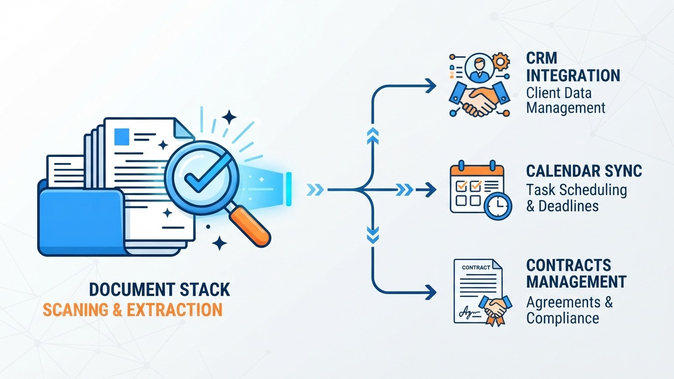 ai backoffice transaction management real estate automated document review infographic