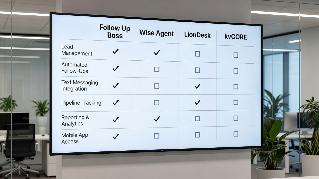 best crm for real estate comparison chart 2026