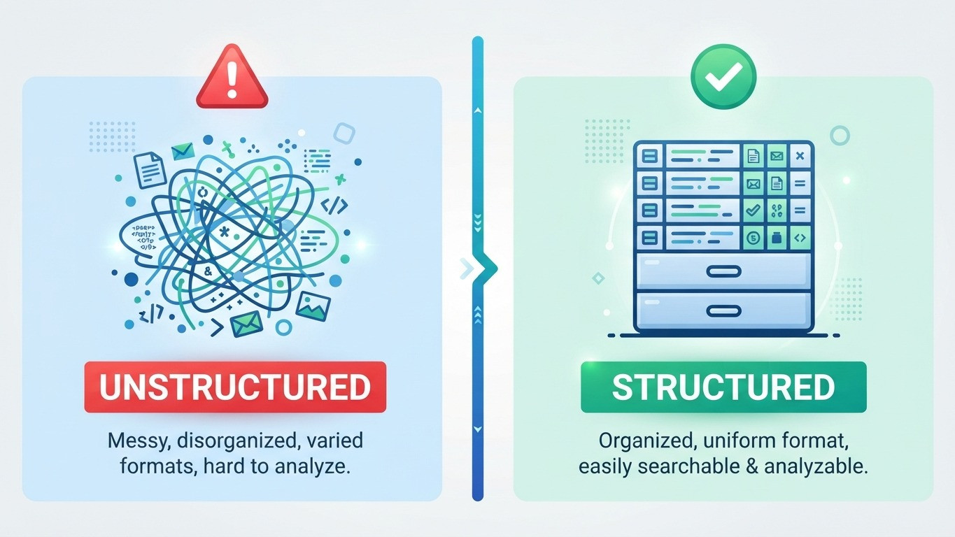 unstructured versus structured real estate data comparison