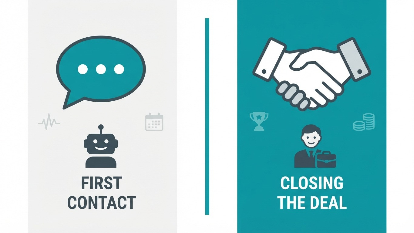 ai handling first contact versus agent closing the deal comparison