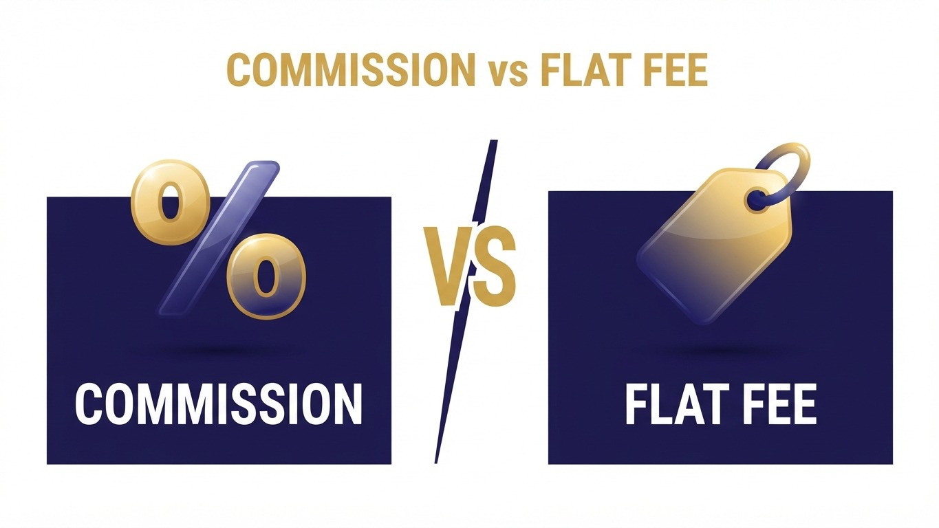 traditional commission versus ai flat fee model comparison