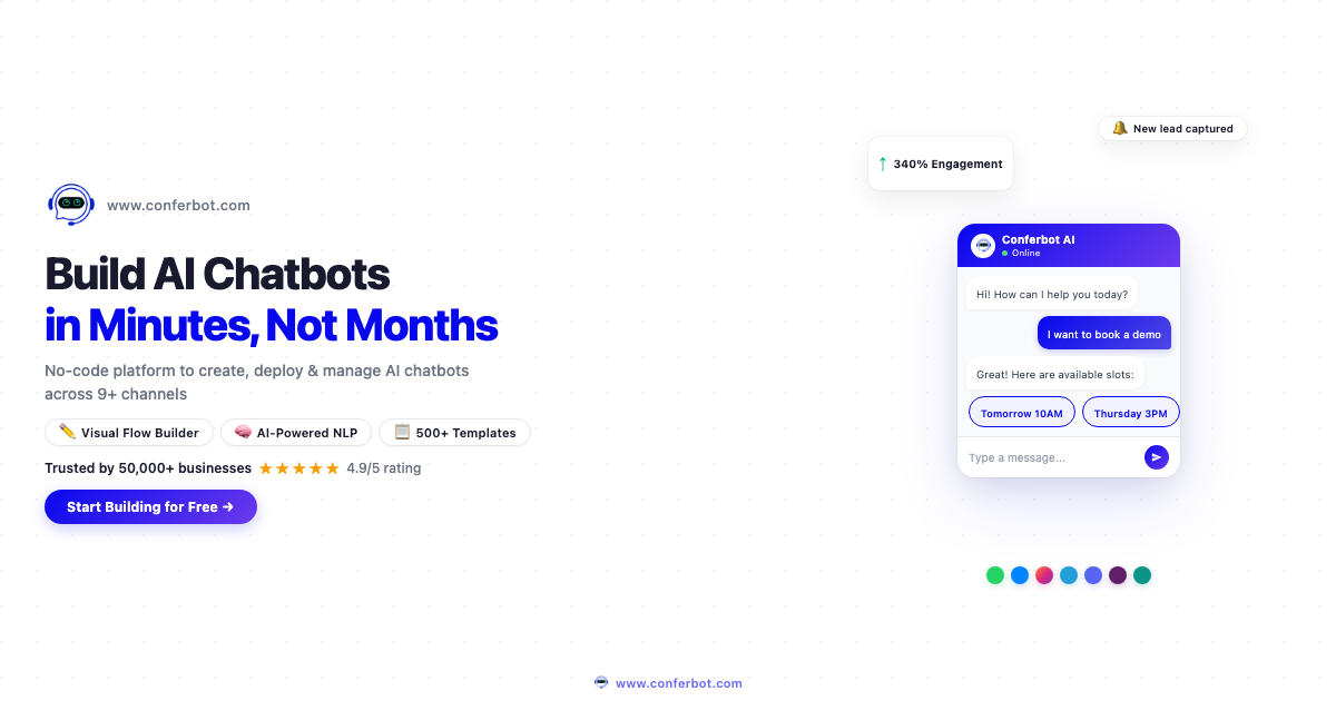 Conferbot conversational form chatbot for real estate high-intent lead capture