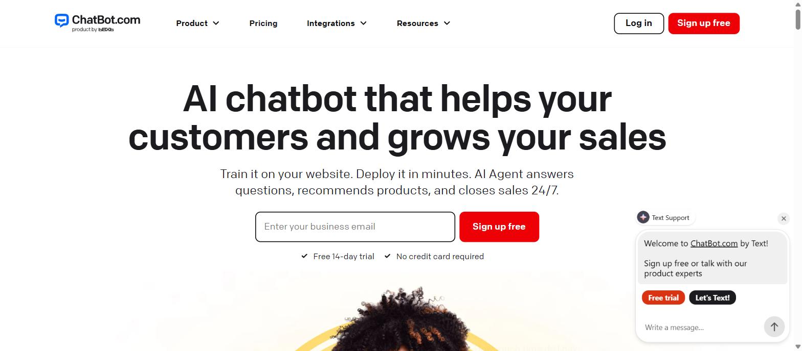 ChatBot.com customer service chatbot for real estate website templates