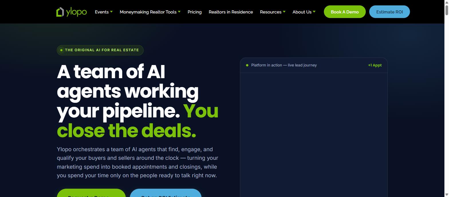 Ylopo Raiya AI chatbot customer service for real estate IDX platform users