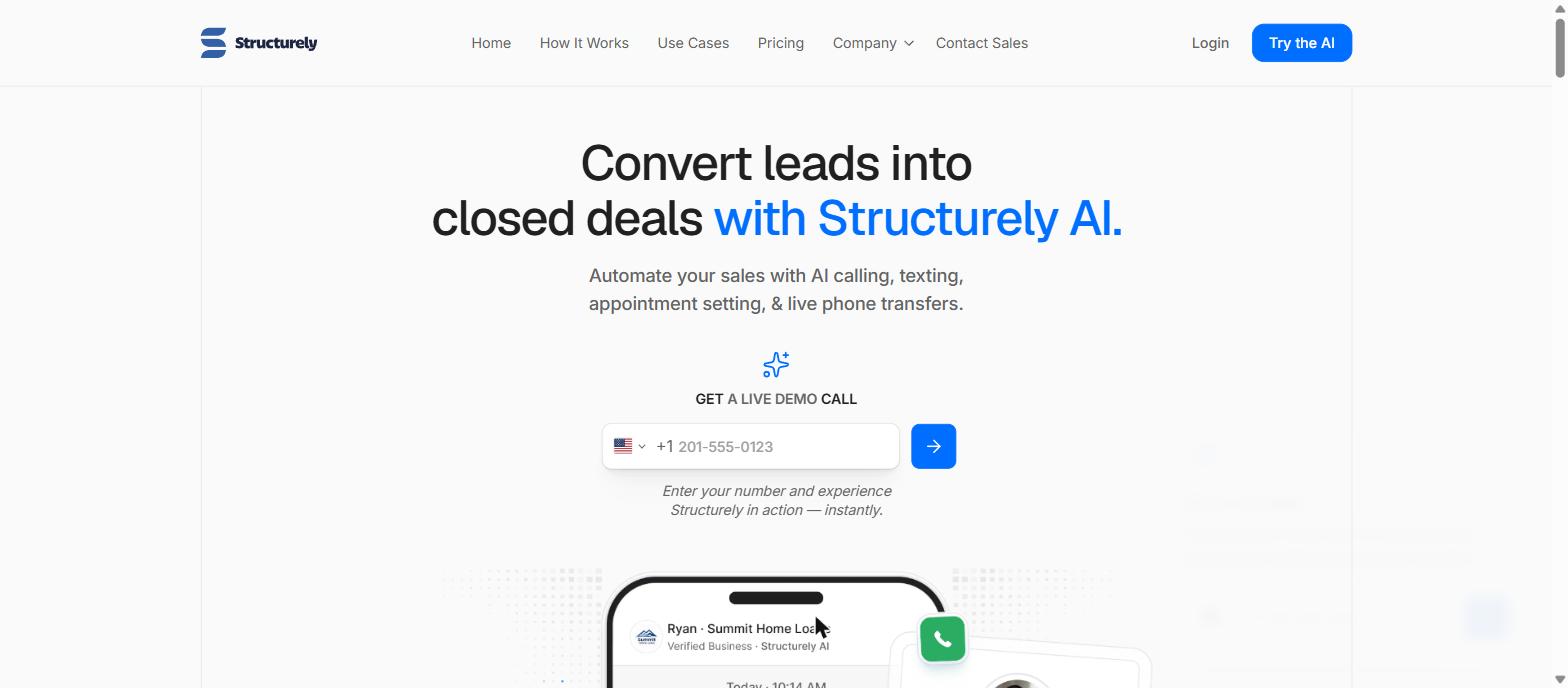 Structurely dedicated AI chatbot for real estate lead qualification