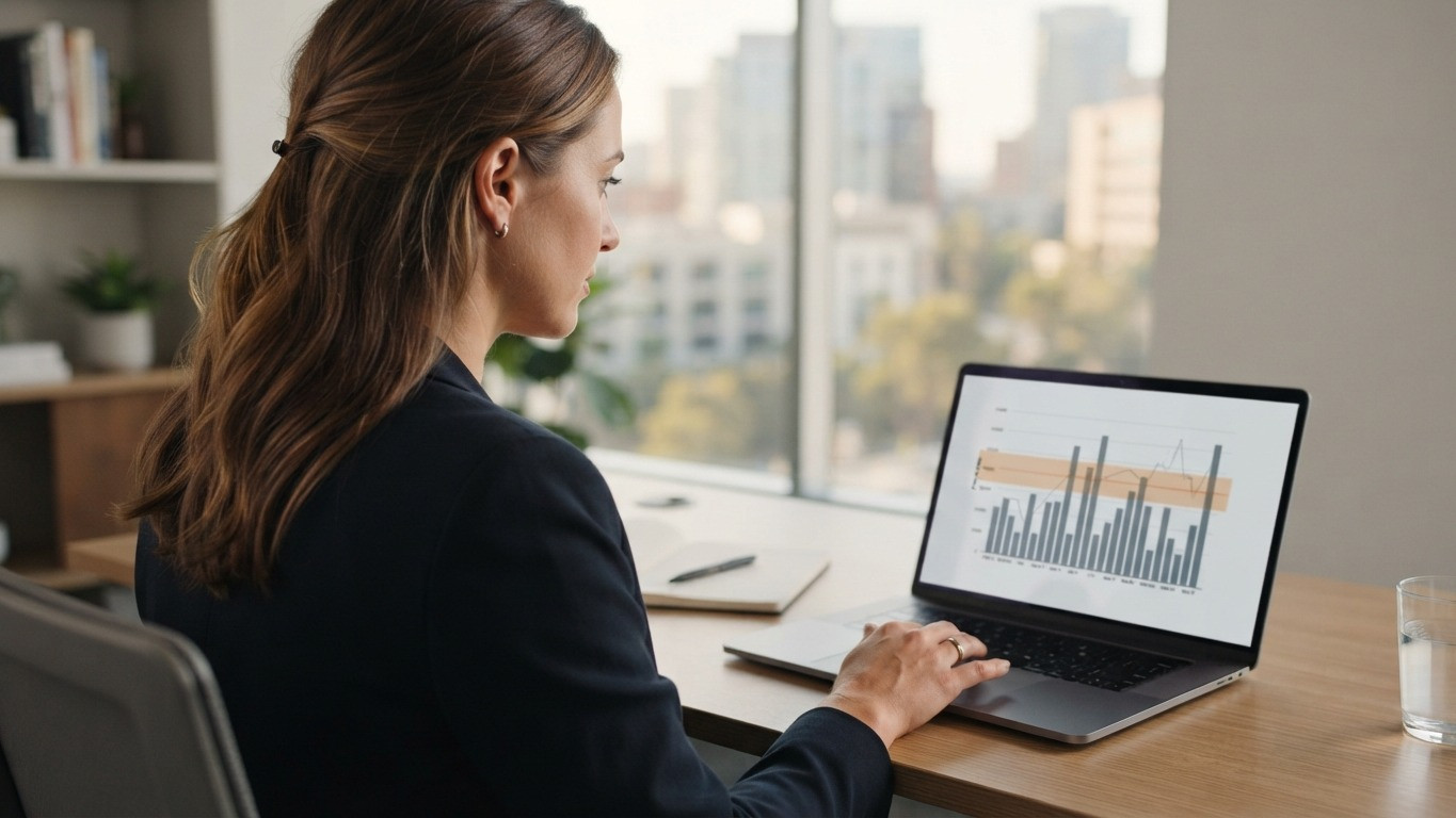 ai comparative market analysis minutes real estate agents agent reviewing pricing report on screen