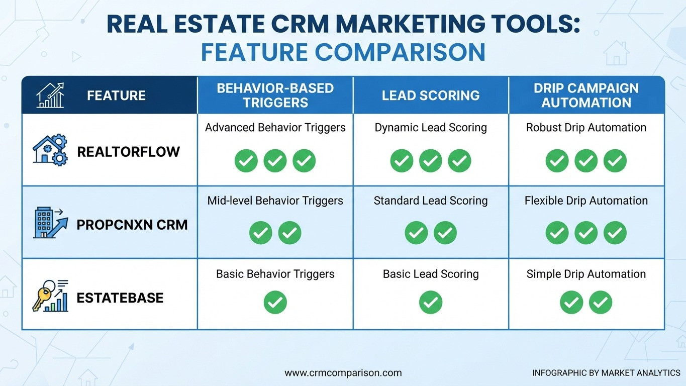 buyer lead nurture campaign real estate agents comparison chart