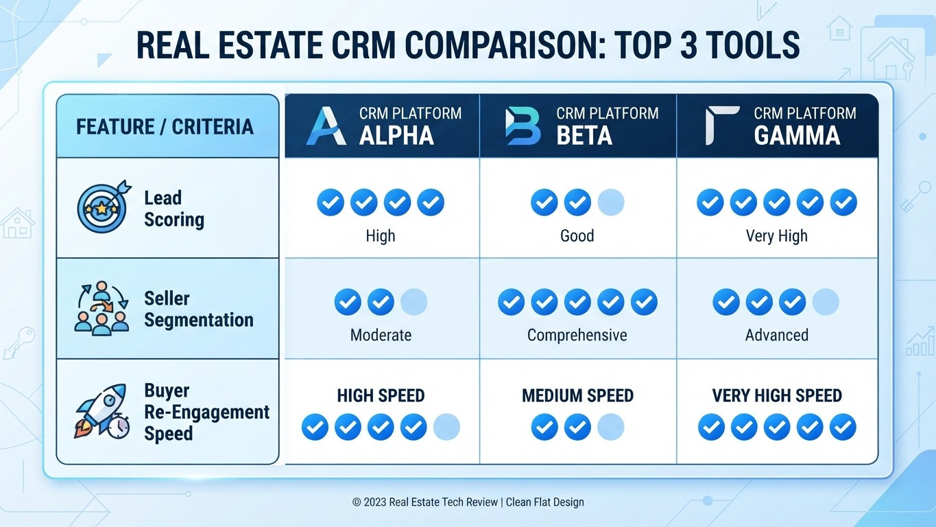seller lead prioritization real estate pipeline comparison chart