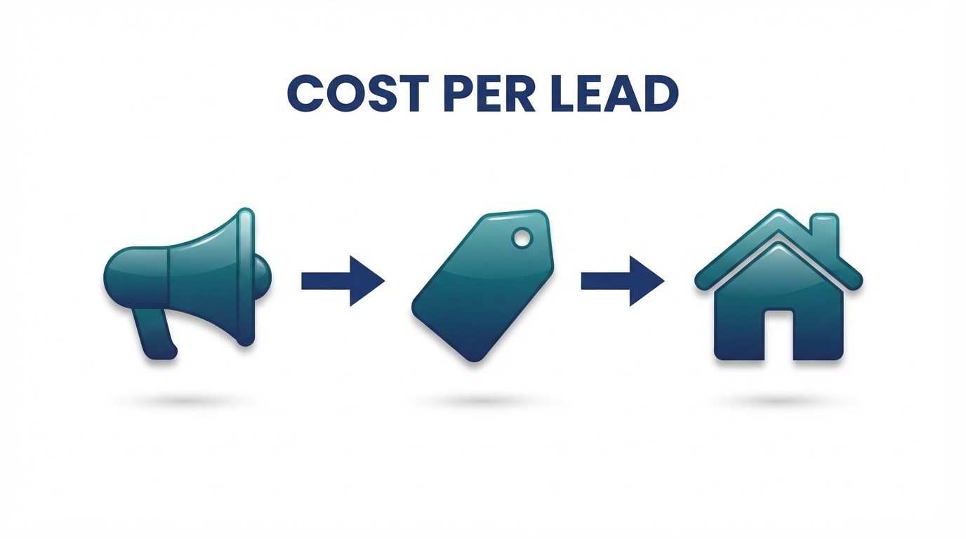 real estate advertising cost per lead infographic