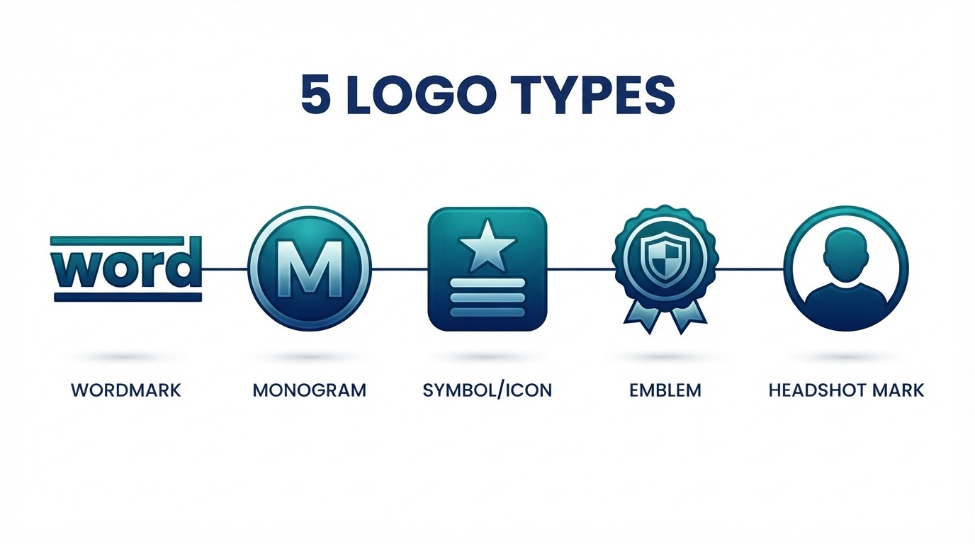 real estate agent logo five logo types infographic