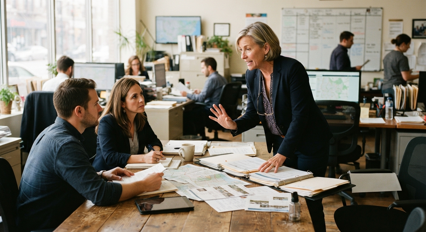 brokerage owner reviewing agent production with a real estate broker crm