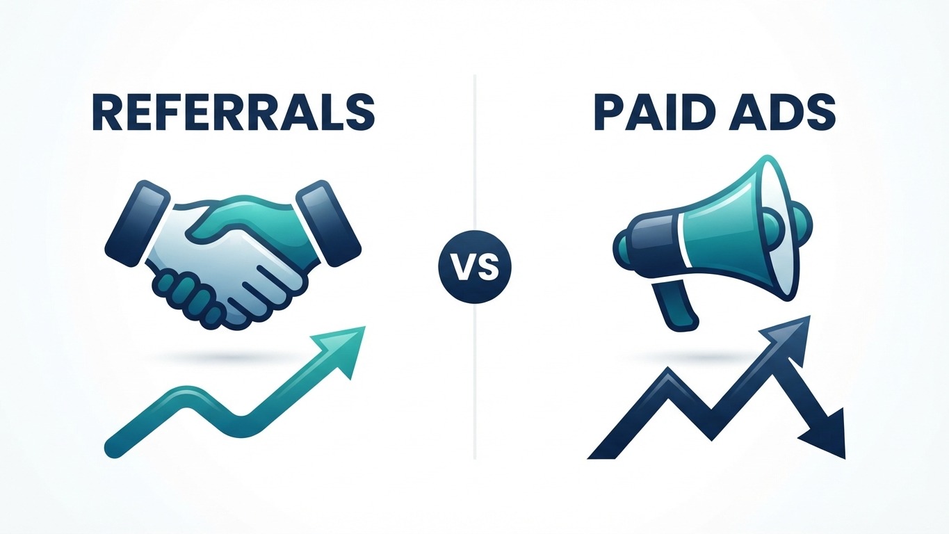 real estate marketing referrals versus paid ads comparison