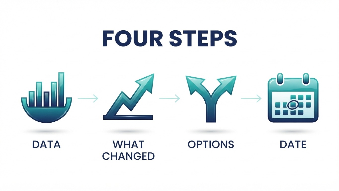 price reduction conversation with sellers in four steps: data, what changed, options, decision date