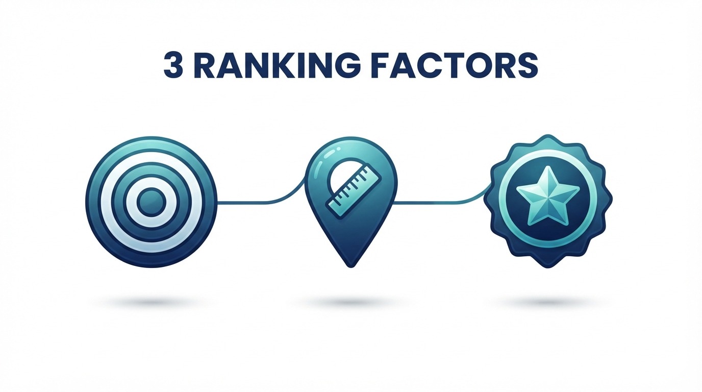 real estate seo three local ranking factors infographic