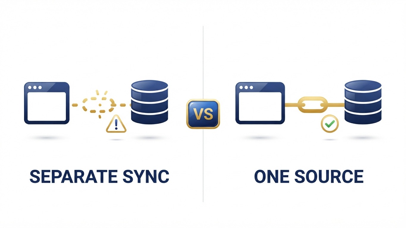 real estate website built from crm data versus connector sync comparison