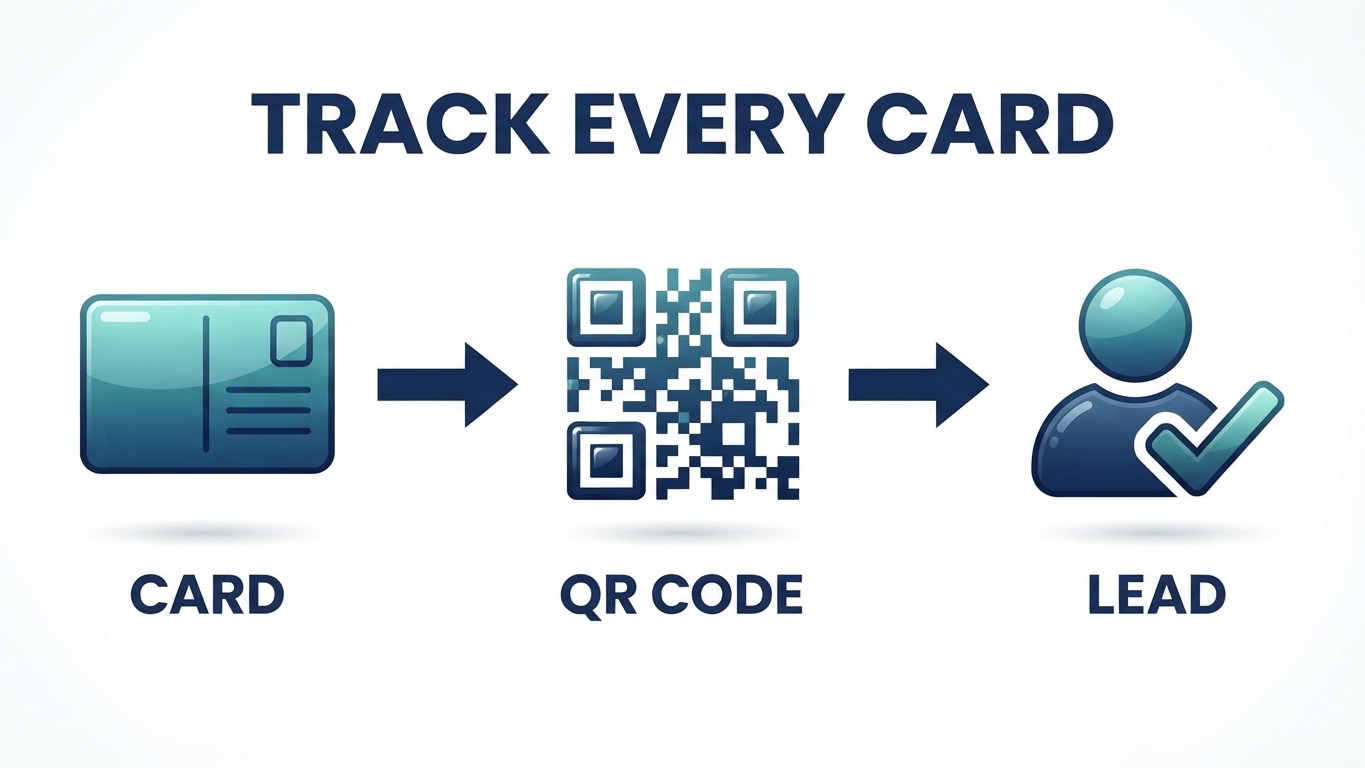 postcards real estate track every card with a qr code