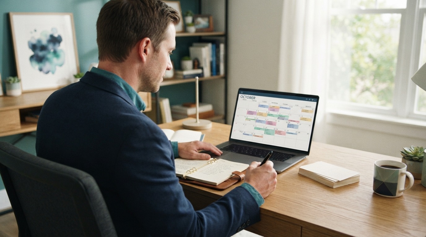 real estate marketing materials laid out on an agent desk